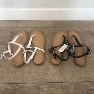 TWO PAIRS (Both) Old Navy Sandals black and white